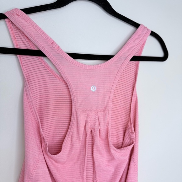 Lululemon Salute the Sun Tank – Heathered Yum Yum Pink Size 4 Tie Up Split Back - Picture 7 of 9